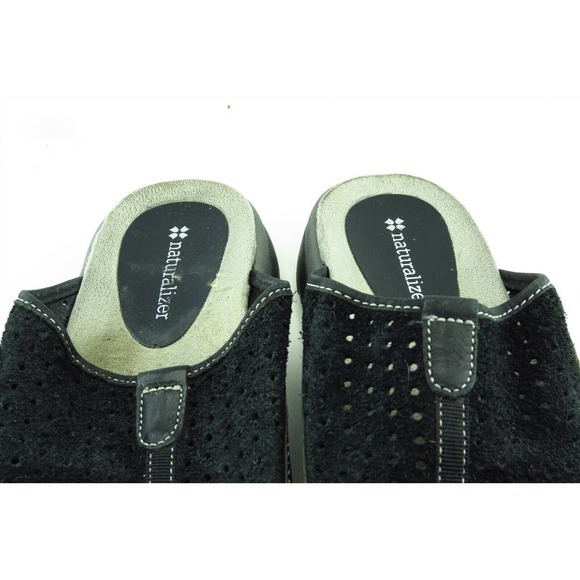 Naturalizer Size 6 M Black Slides Leather Women Sandal Shoes - Picture 3 of 7